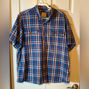 Red Head Button Up Short Sleeve Shirt‎ 2XL